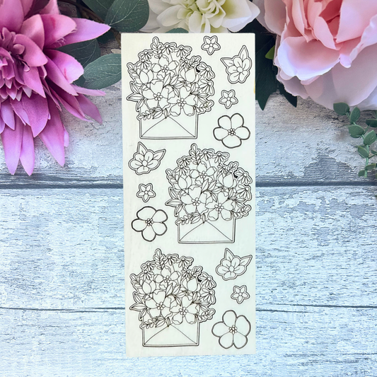 Floral Envelope Mini Craft Sheet – Blooming Letter Wooden Elements