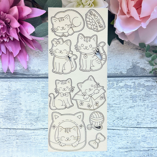 Kitty Cat Mini Craft Sheet – Cute Cat Wooden Elements