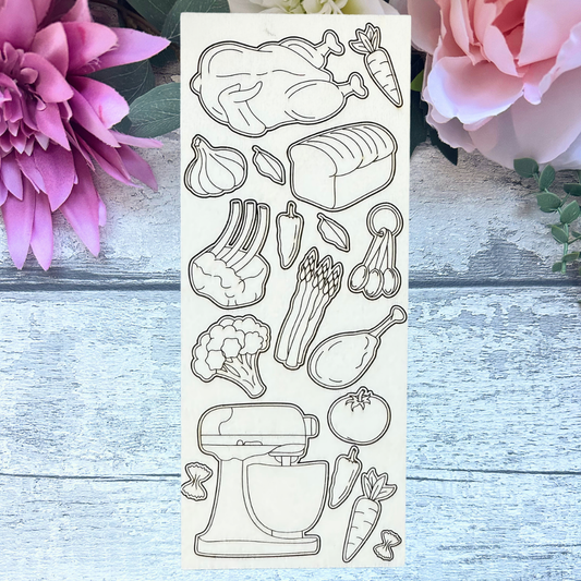 Cosy Kitchen Mini Craft Sheet – Savoury Food Wooden Elements