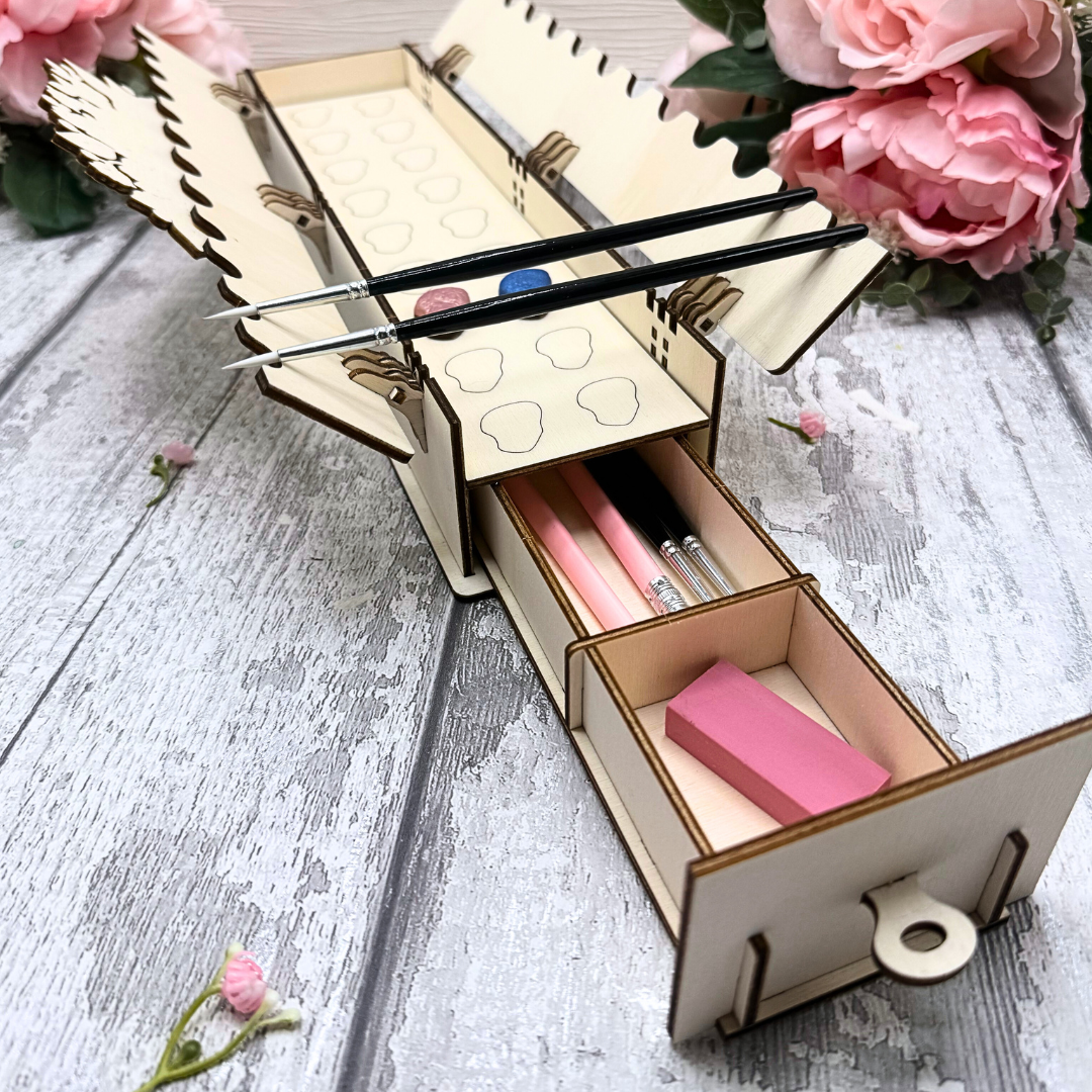 Bloom & Store Paint Station – Buildable Wooden Paint Storage Box