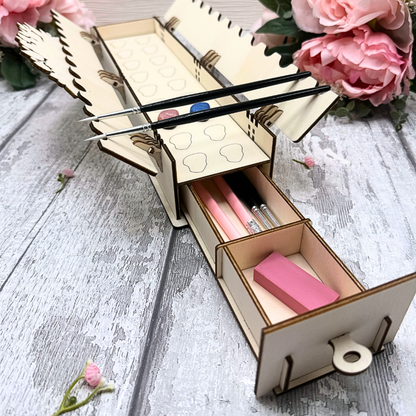 Bloom & Store Paint Station – Buildable Wooden Paint Storage Box